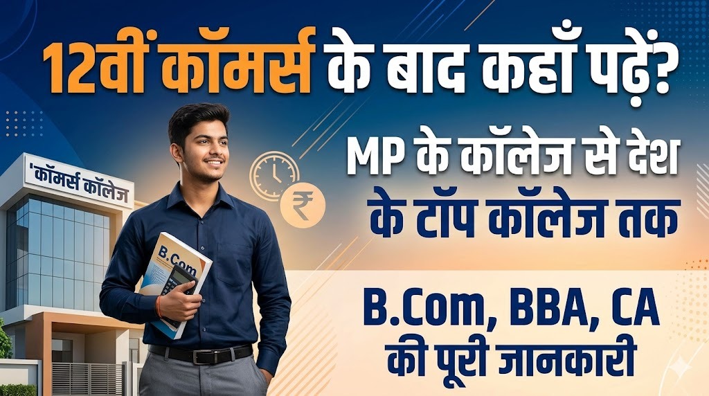 12वीं कॉमर्स के बाद कहाँ पढ़ें? MP के सरकारी कॉलेज से लेकर देश के टॉप कॉलेज तक पूरी जानकारी एक जगह