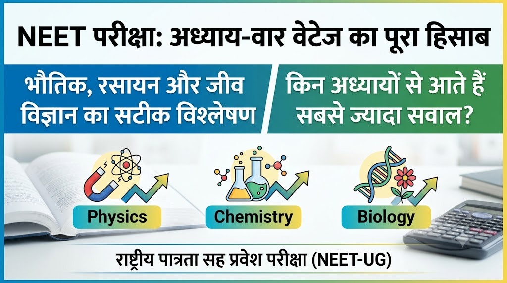 NEET में चैप्टर वाइज़ वेटेज, फिज़िक्स, केमिस्ट्री और बायोलॉजी का पूरा हिसाब