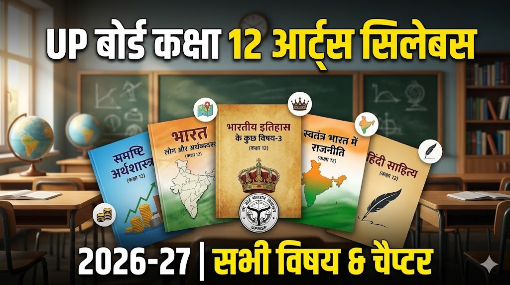 UP Board कक्षा 12 आर्ट्स सिलेबस 2026-27, सभी विषयों की किताबें और चैप्टर