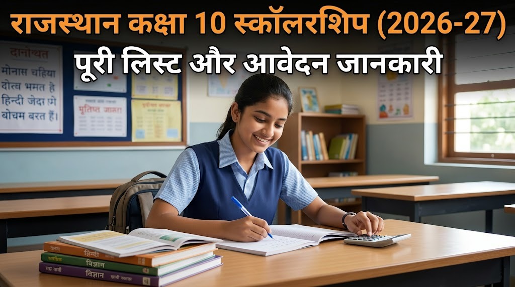 Rajasthan Board कक्षा 10 के लिए स्कॉलरशिप 2026-27, पूरी लिस्ट और आवेदन