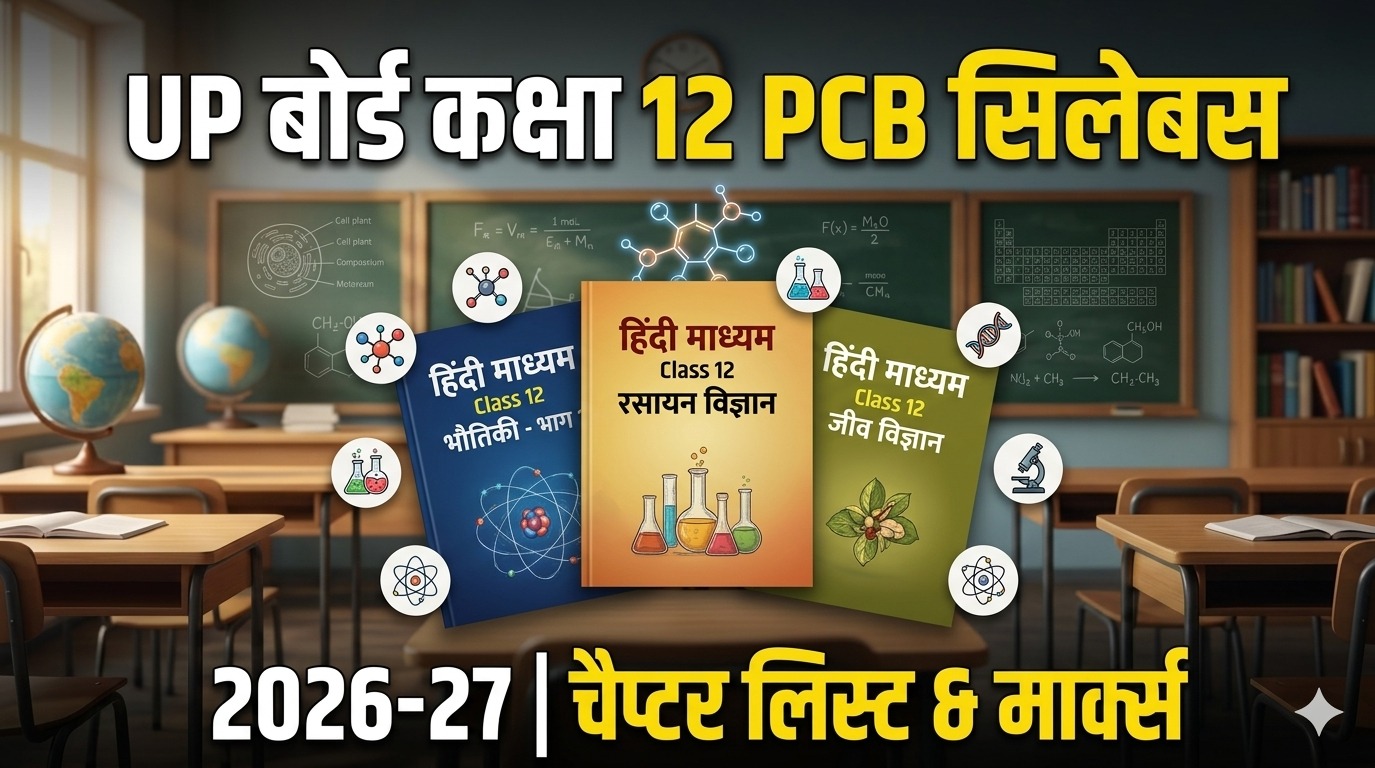 UP Board कक्षा 12 PCB सिलेबस 2026-27, चैप्टर लिस्ट और मार्क्स