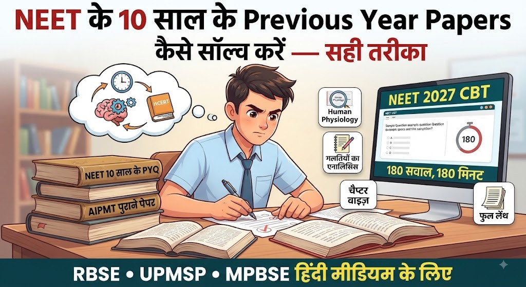 NEET के 10 साल के Previous Year Papers कैसे सॉल्व करें — सही तरीका