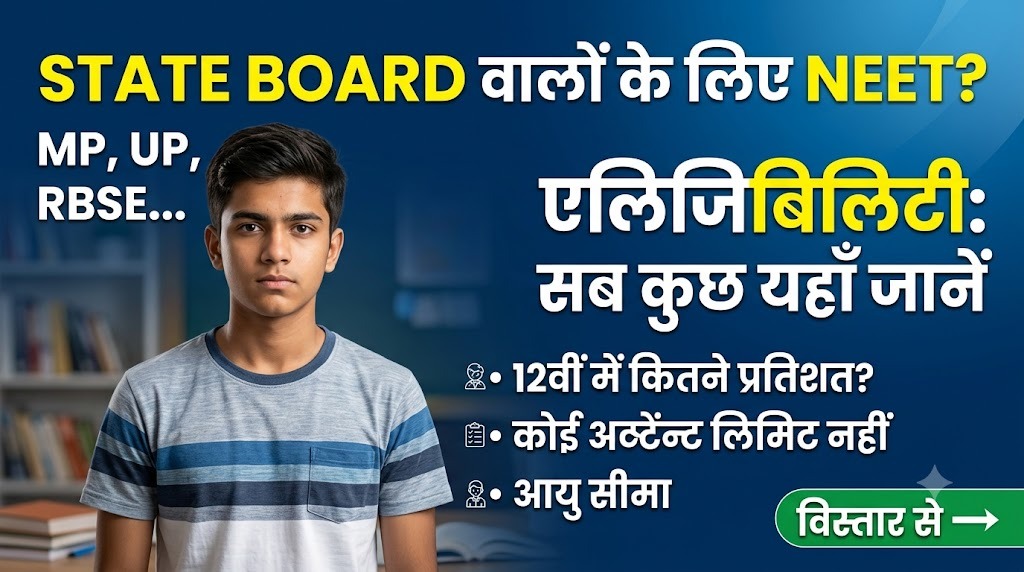 स्टेट बोर्ड से NEET की एलिजिबिलिटी, कितने मौके, उम्र, सब्जेक्ट और कितने प्रतिशत चाहिए