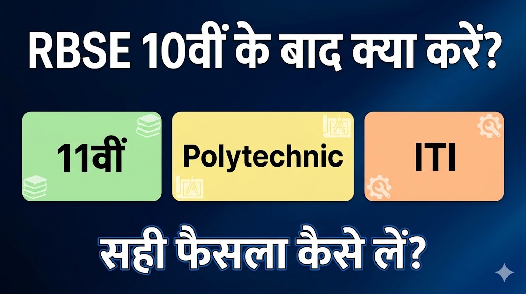 RBSE 10वीं पास के बाद, Polytechnic, ITI या 11वीं? सही फैसला कैसे लें
