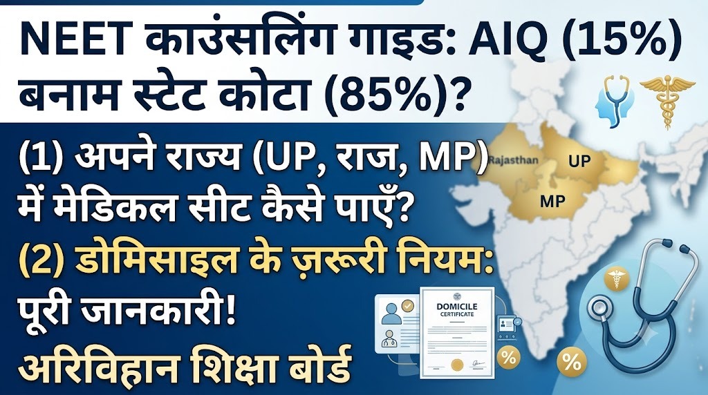 ऑल इंडिया कोटा और स्टेट कोटा (85/15), UP, राजस्थान और MP के स्टूडेंट के लिए आसान समझ