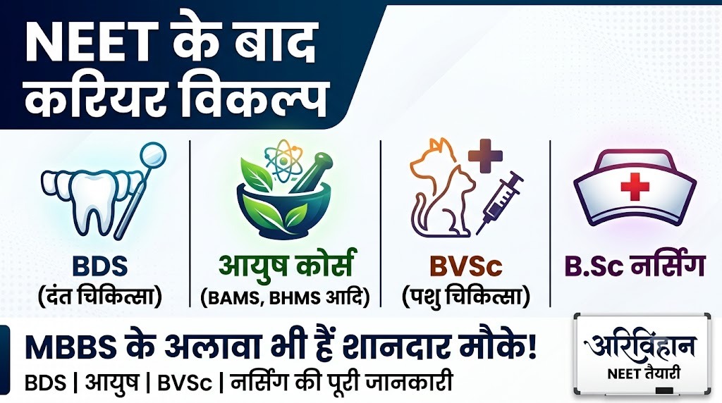 MBBS के अलावा NEET से मिलने वाले कोर्स, BDS, BAMS, BVSc और नर्सिंग