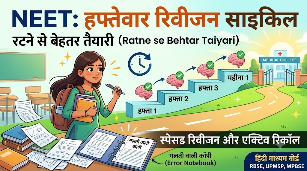 हफ्तेवार रिवीजन साइकिल, NEET में रटने और लास्ट मिनट पढ़ाई से बेहतर तरीका