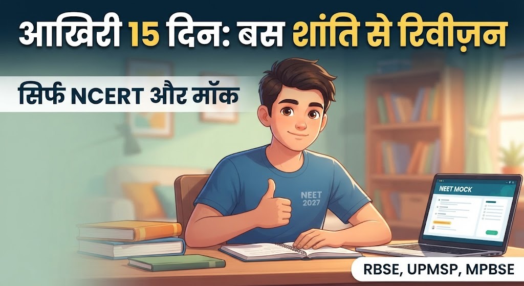 NEET से पहले आखिरी 15 दिन, सिर्फ रिवीज़न वाला शांत सर्वाइवल प्लान