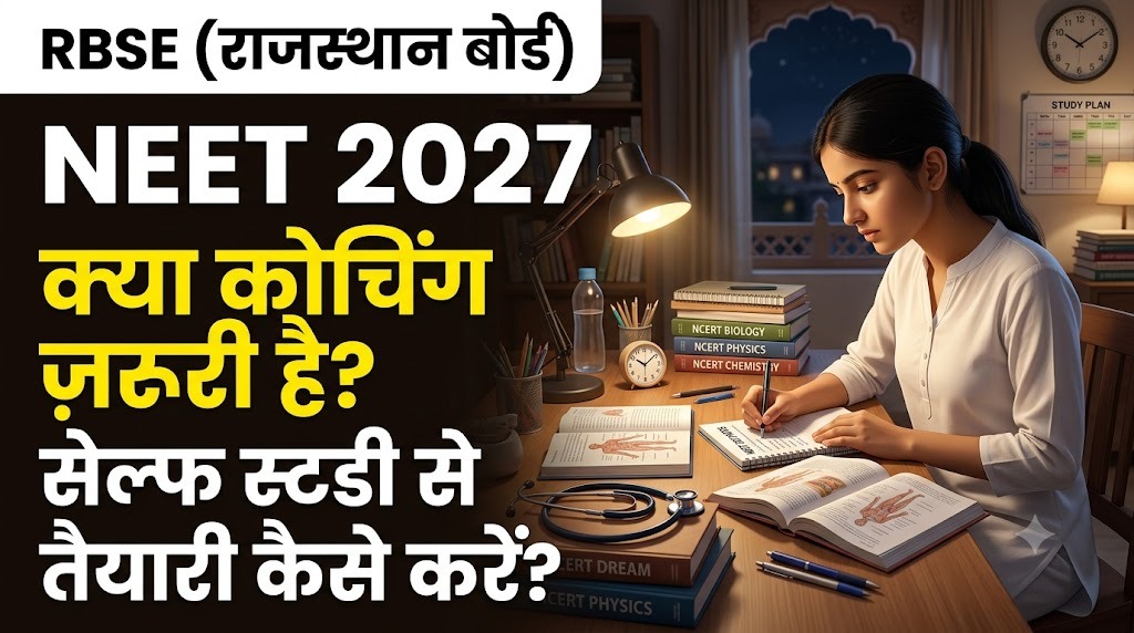RBSE, NEET 2027 के लिए क्या कोचिंग ज़रूरी है और सेल्फ स्टडी से तैयारी कैसे करें