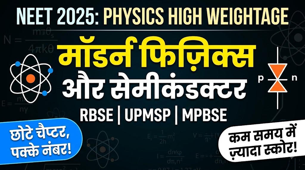मॉडर्न फिज़िक्स और सेमीकंडक्टर, NEET के छोटे चैप्टर पर लगभग पक्के सवाल