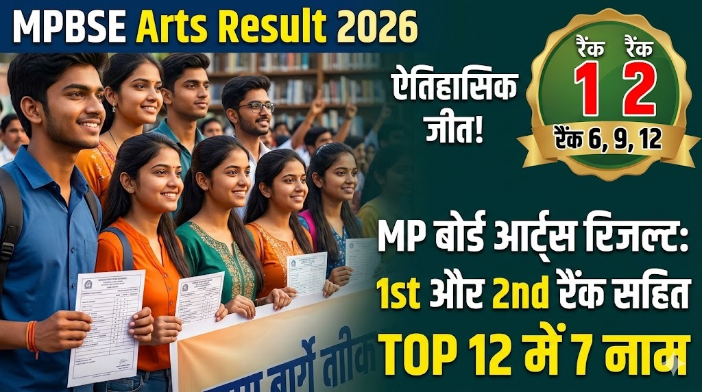 MPBSE Result 2026: आर्ट्स में अरिविहान के स्टूडेंट्स ने लहराया परचम, रैंक 1 से रैंक 12 तक सात नाम अरिविहान के