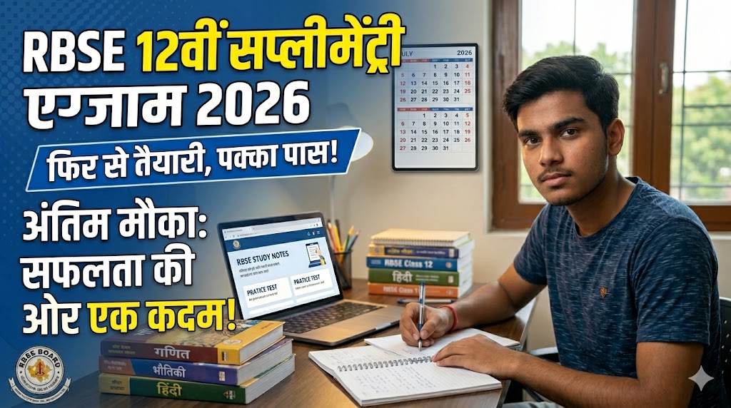 RBSE 12वीं सप्लीमेंट्री एग्जाम 2026: रिज़ल्ट से खुश नहीं हो? घबराओ नहीं, एक और मौका है आपके पास!