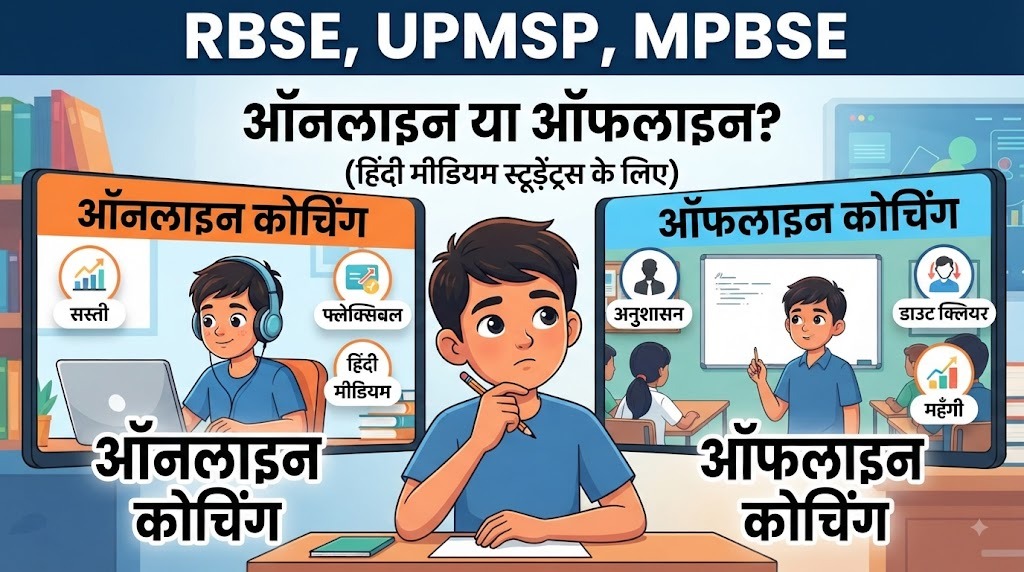 NEET, ऑनलाइन बनाम ऑफलाइन कोचिंग, हिंदी मीडियम स्टेट बोर्ड स्टूडेंट के लिए क्या सही