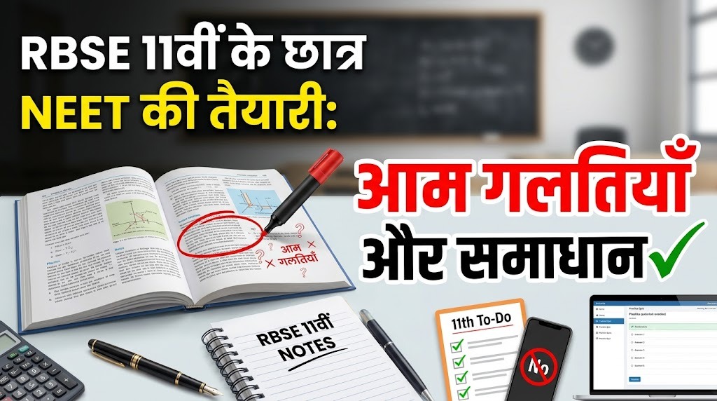 RBSE 11वीं के छात्र NEET की तैयारी के पहले साल में जो आम गलतियाँ कर बैठते हैं